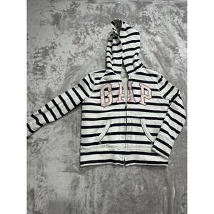 Gap Kids Girl's Sherpa Lined Full Zip Hoodie Size 8 Jacket Blue White EUC